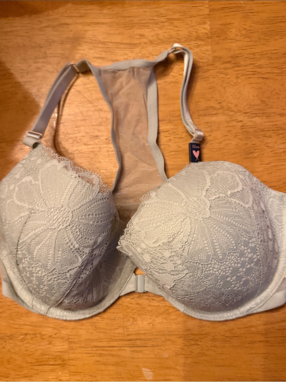Victoria's Secret Light Sea foam Green Lace Racerback Bra